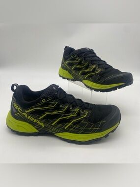 Scarpa Neutron 2 GTX Mens 9 Black Bolt Green Hiking Trail Shoes Sneakers